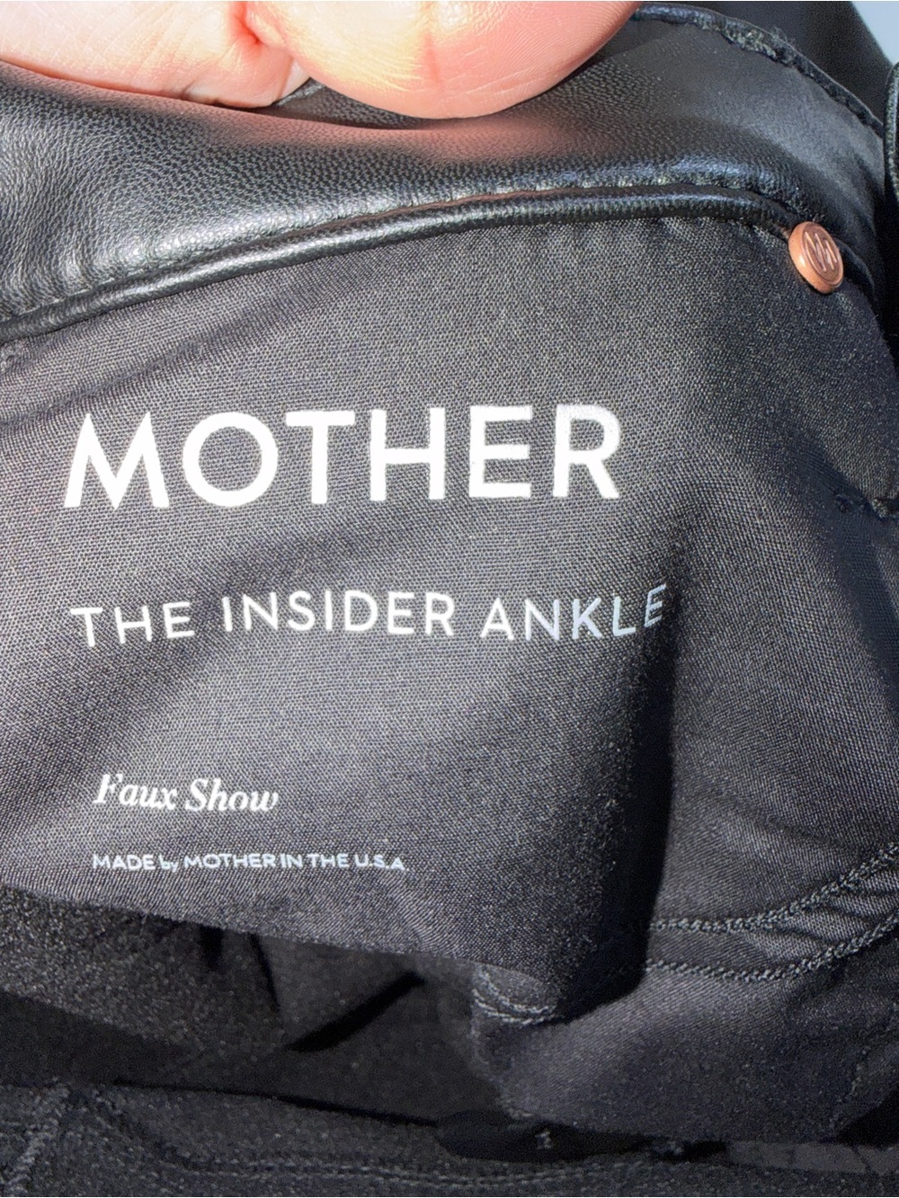 Mother The Insider Ankle Black Leather Pants Size 27 - Picture 9 of 9